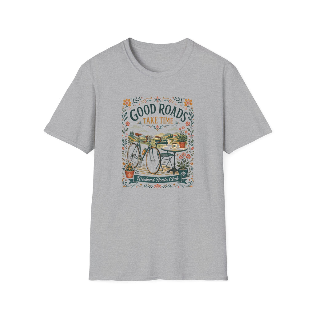 Good Roads Take Time Folk Style T-Shirt
