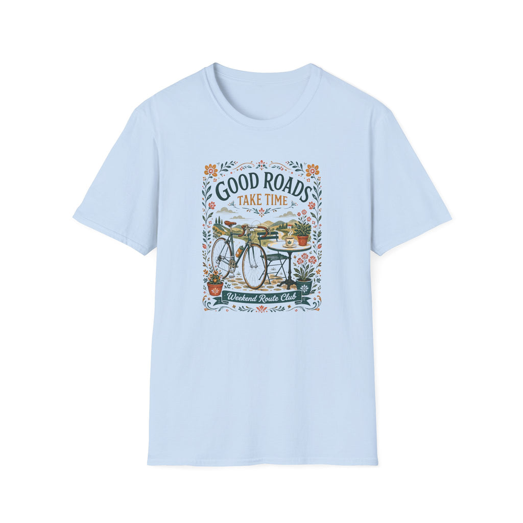 Good Roads Take Time Folk Style T-Shirt