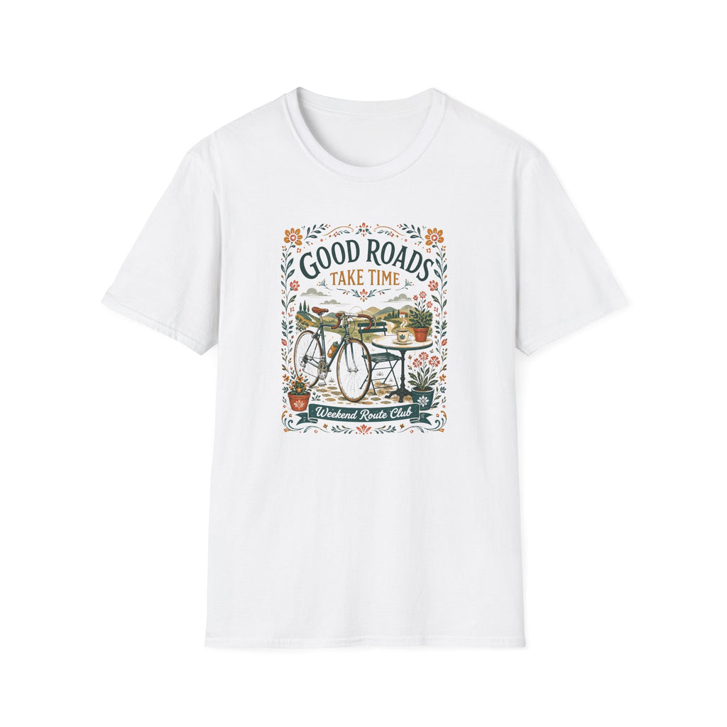 Good Roads Take Time Folk Style T-Shirt